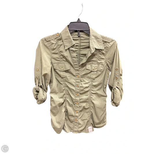 Blouse Long Sleeve By Express In Green, Size: Xs