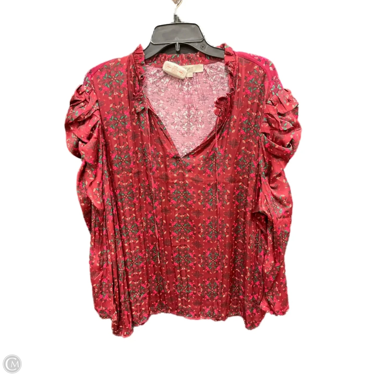 Top Long Sleeve By Loft In Red, Size: Xxl