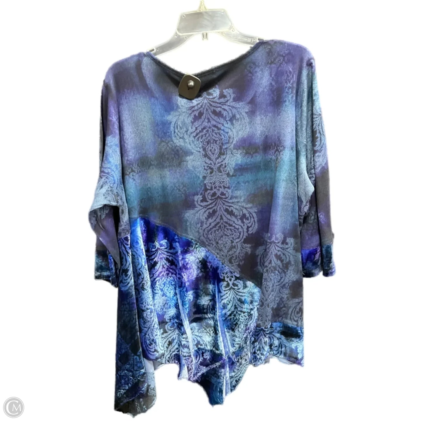 Top 3/4 Sleeve Basic By One World In Blue, Size: 3x