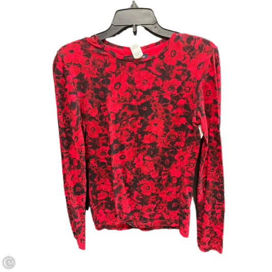 Top Long Sleeve Basic By Jones New York In Red, Size: S