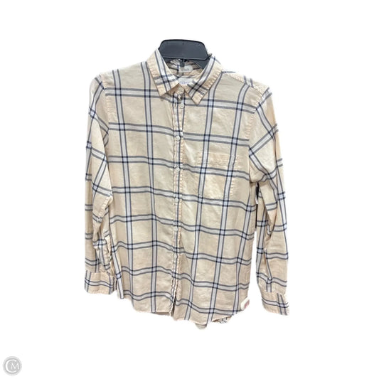 Blouse Long Sleeve By J. Crew In Plaid Pattern, Size: Xs