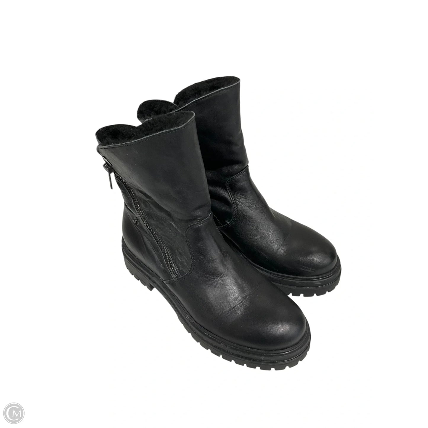 Boots Leather By Clothes Mentor In Black, Size: 8.5