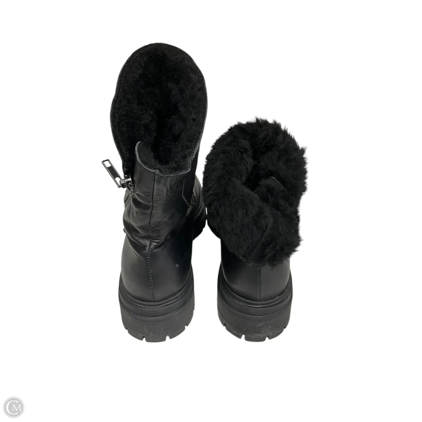 Boots Leather By Clothes Mentor In Black, Size: 8.5