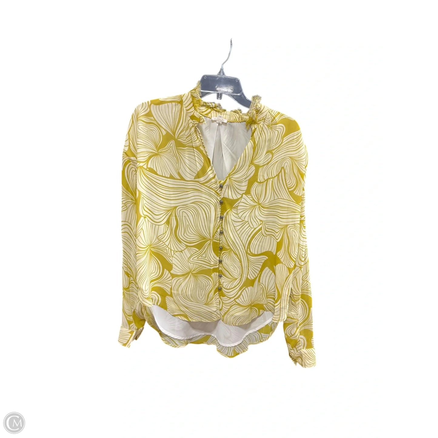 Blouse Long Sleeve By Pilcro In Green, Size: M