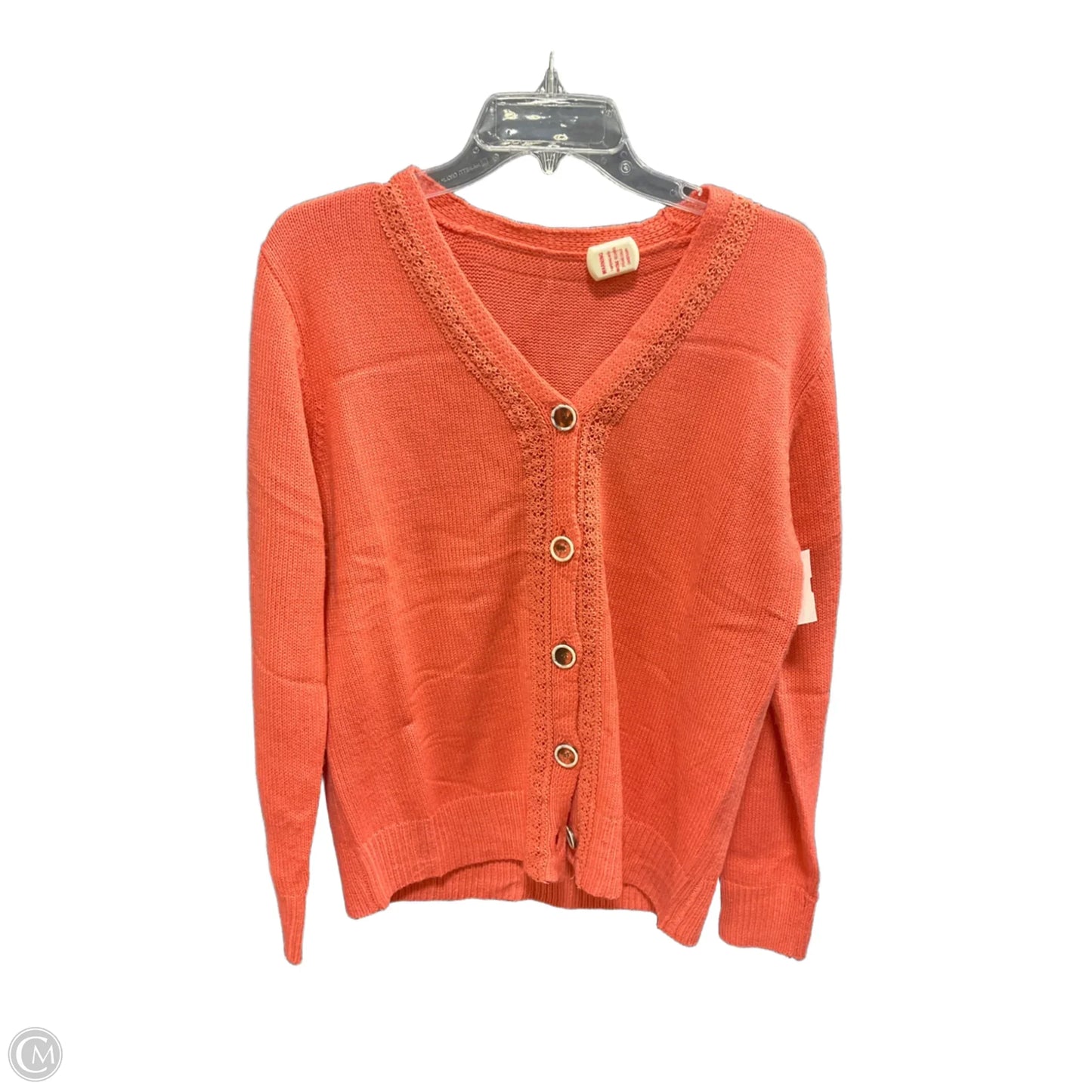 Sweater Cardigan By Clothes Mentor In Orange, Size: S