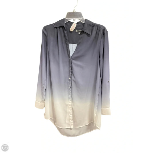 Blouse Long Sleeve By Inc In Grey & White, Size: S