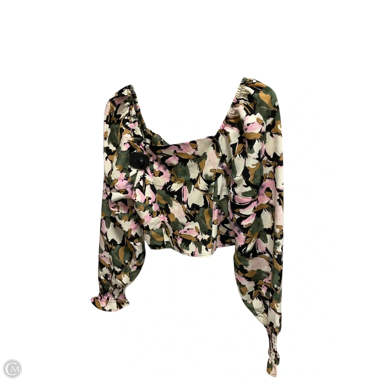 Top Long Sleeve By Vero Moda In Green & Pink, Size: M