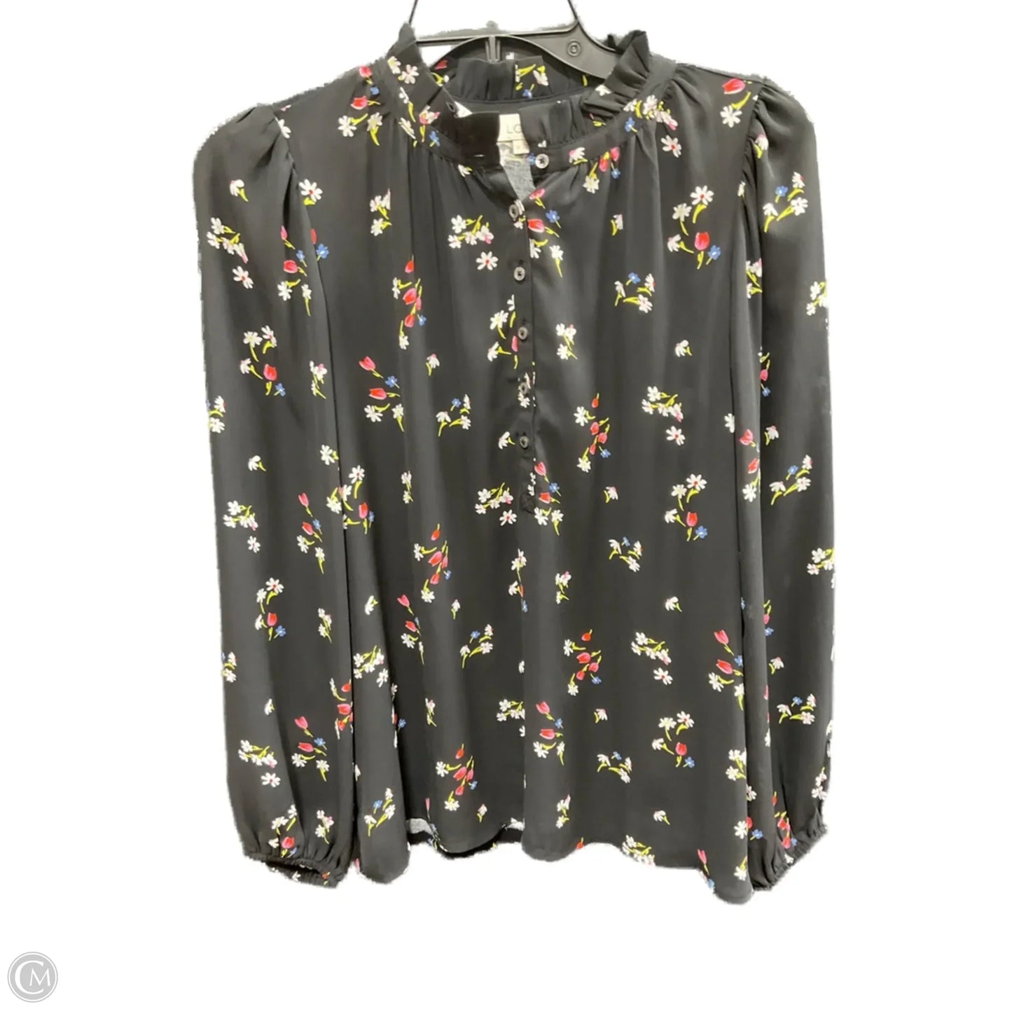 Top Long Sleeve By Loft In Floral Print, Size: M