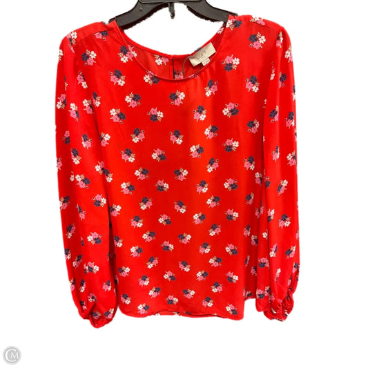 Top Long Sleeve By Loft In Red, Size: M