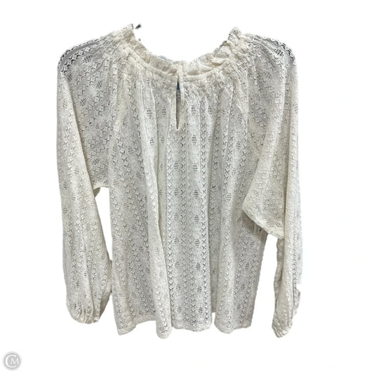 Top Long Sleeve By Old Navy In Cream, Size: M