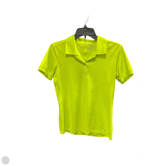 Athletic Top Long Sleeve Collar By Nike In Green, Size: S
