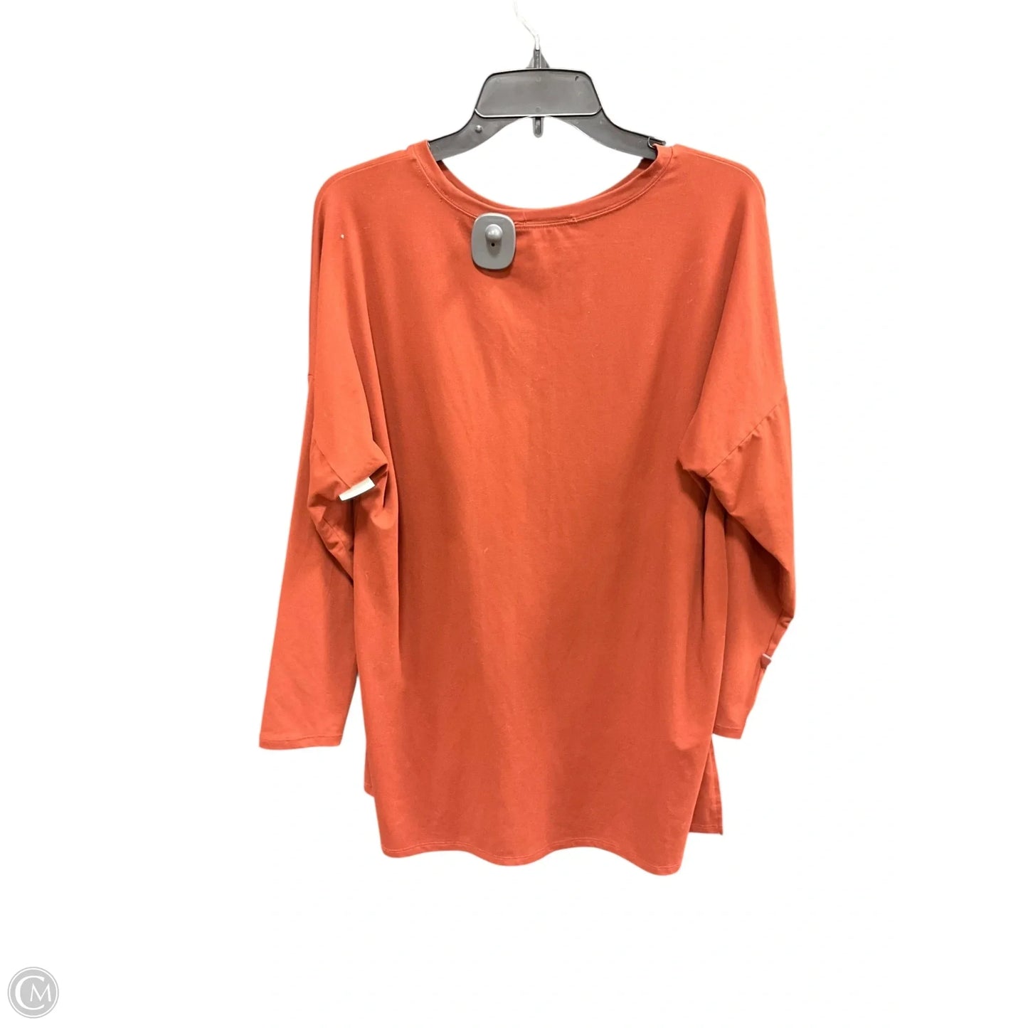 Top Long Sleeve Basic By Zenana Outfitters In Orange, Size: M