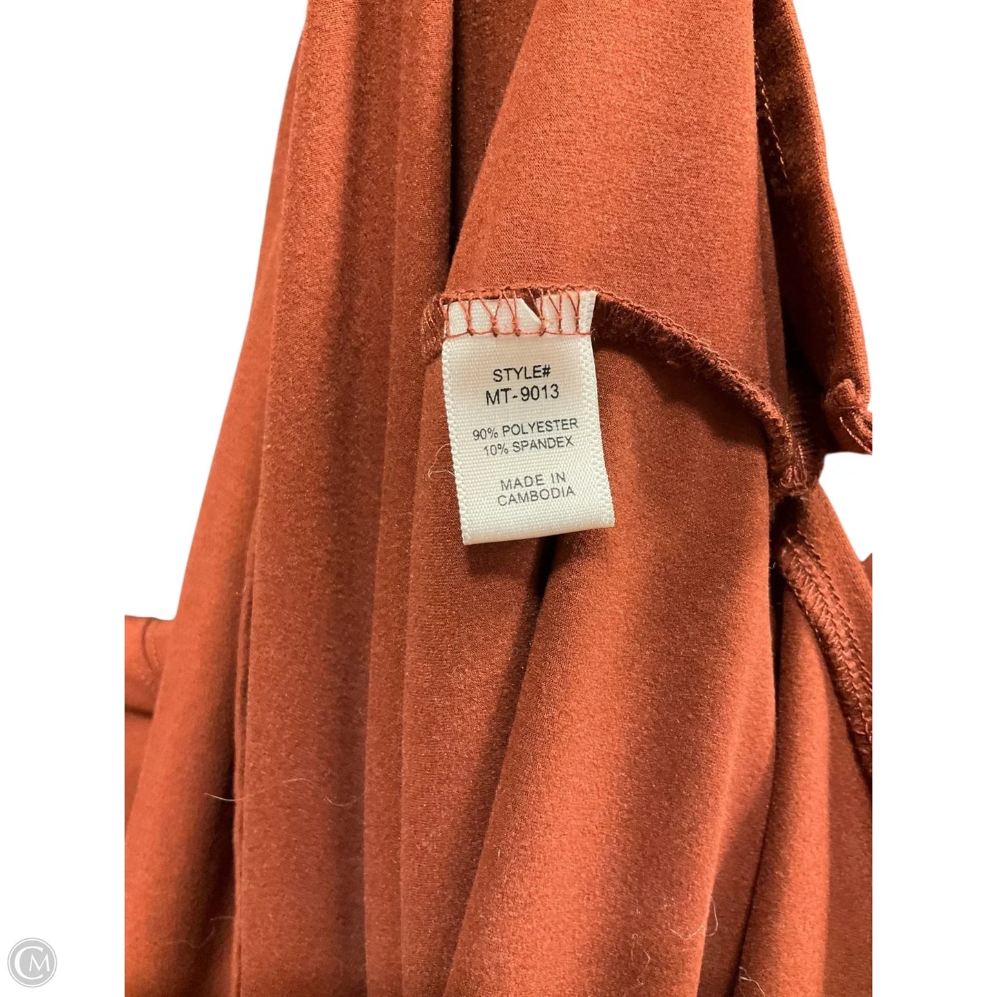 Top Long Sleeve Basic By Zenana Outfitters In Orange, Size: M