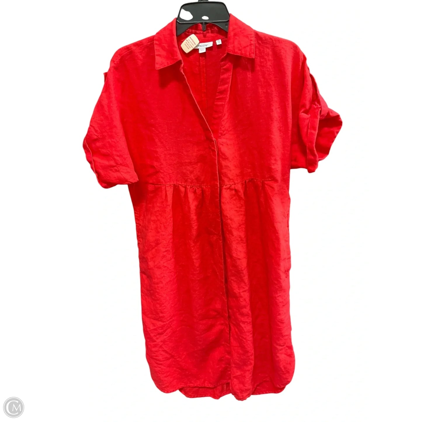 Dress Casual Midi By Chicos In Orange, Size: S