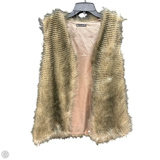 Vest Faux Fur & Sherpa By Clothes Mentor In Brown, Size: L