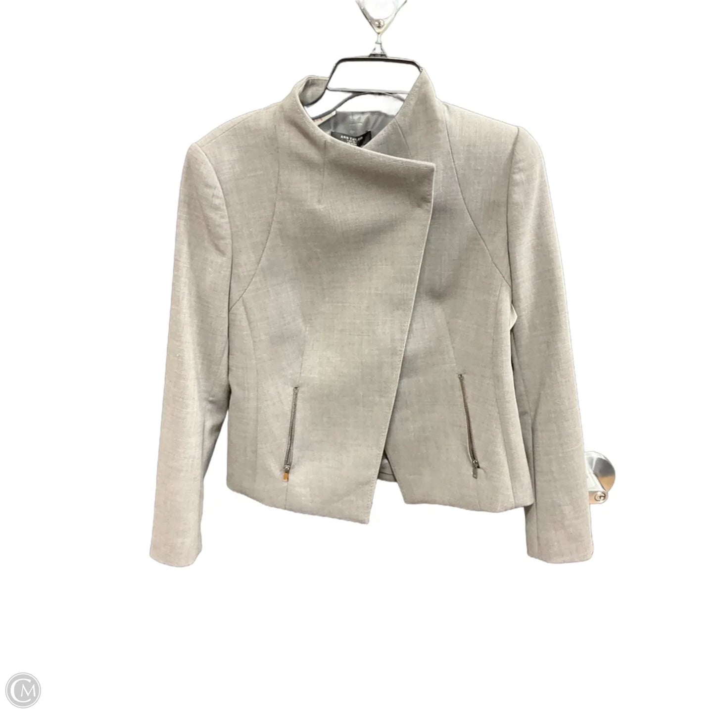 Blazer By Ann Taylor In Grey, Size: 8p