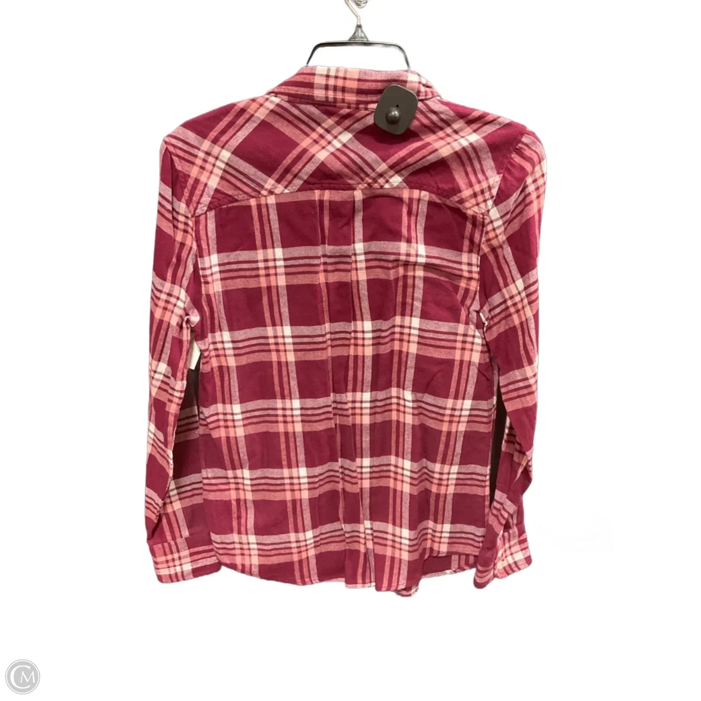 Blouse Long Sleeve By J. Crew In Plaid Pattern, Size: S