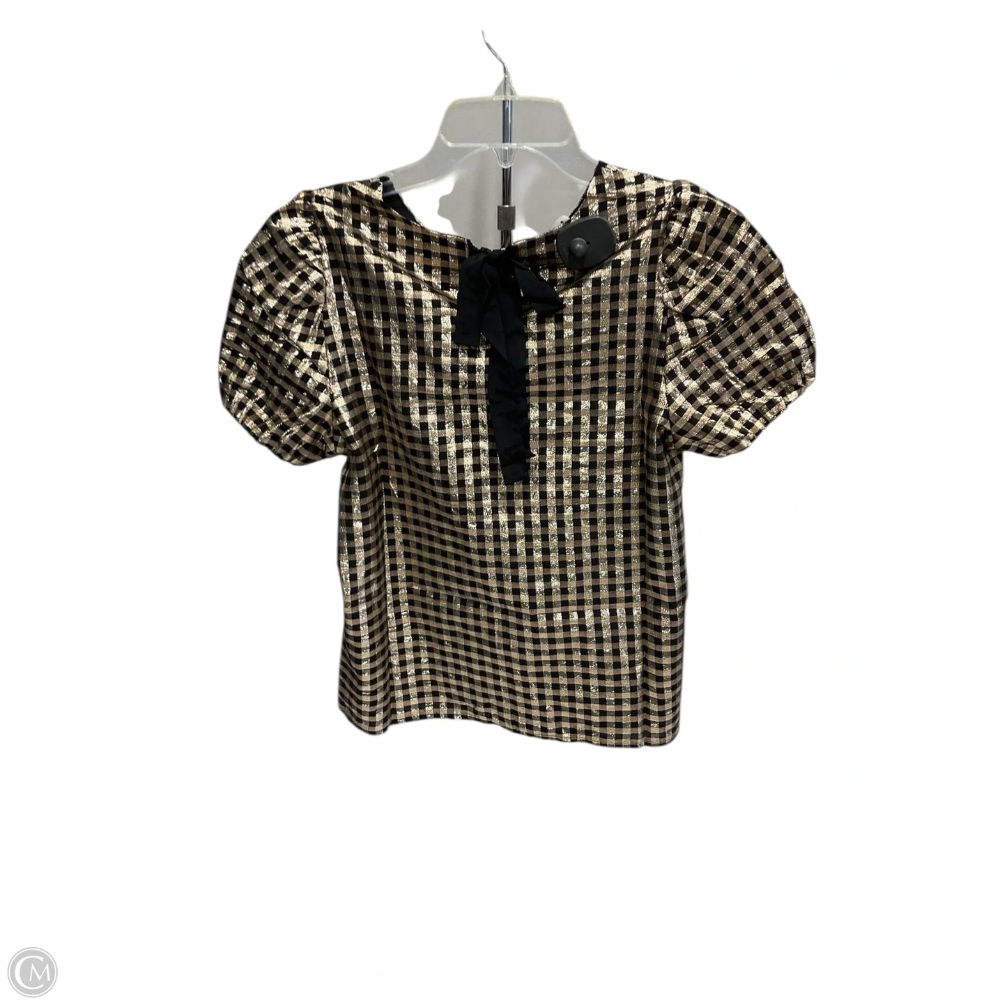 Top Short Sleeve By J. Crew In Plaid Pattern, Size: S