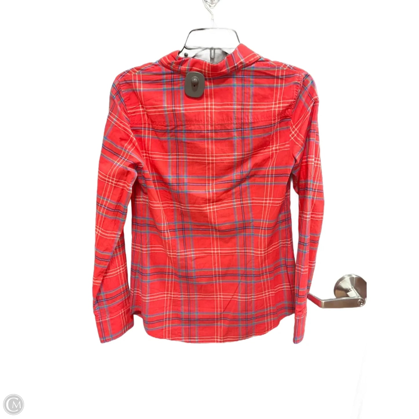 Blouse Long Sleeve By J. Crew In Plaid Pattern, Size: Xs