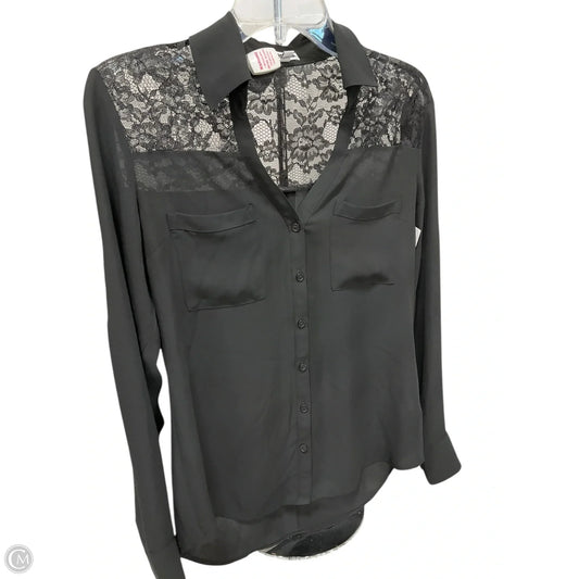 Blouse Long Sleeve By Express In Black, Size: S