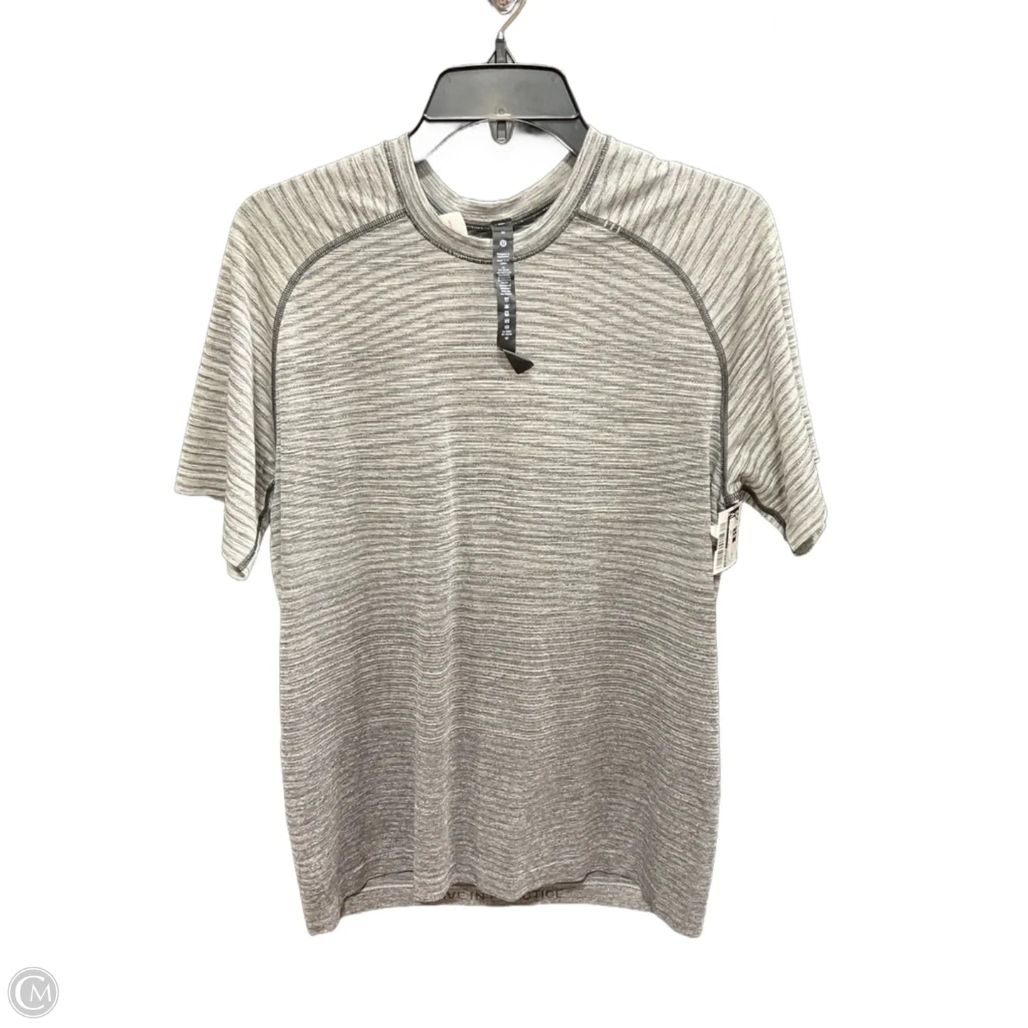Athletic Top Short Sleeve By Lululemon In Grey, Size: M