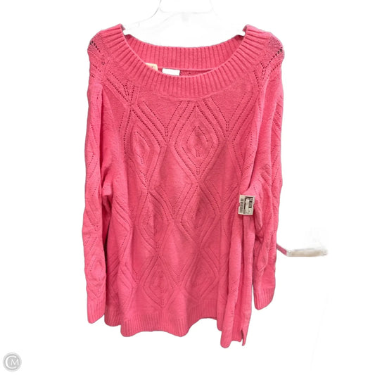 Sweater By Talbots In Pink, Size: 2x