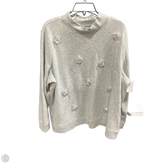 Top Long Sleeve By Talbots In Grey, Size: 2x