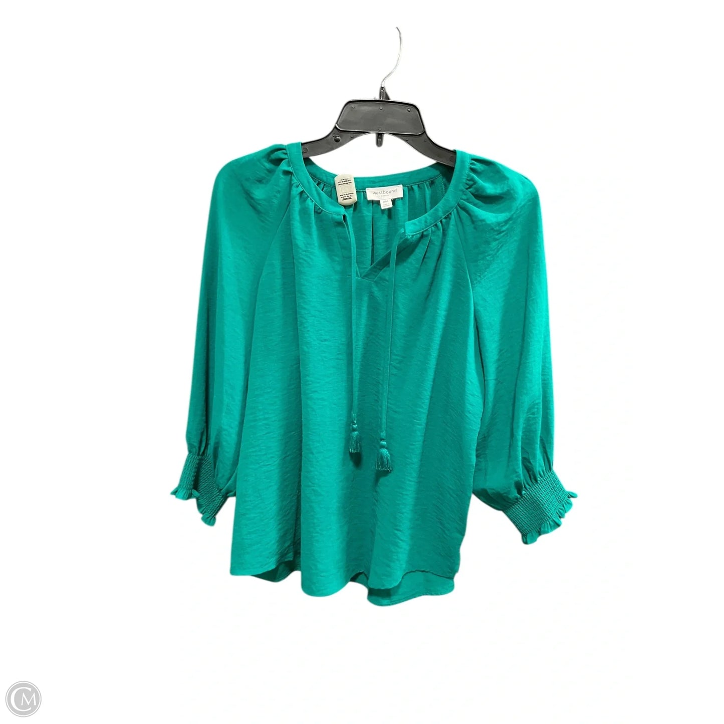 Top 3/4 Sleeve By West Bound In Green, Size: Mp