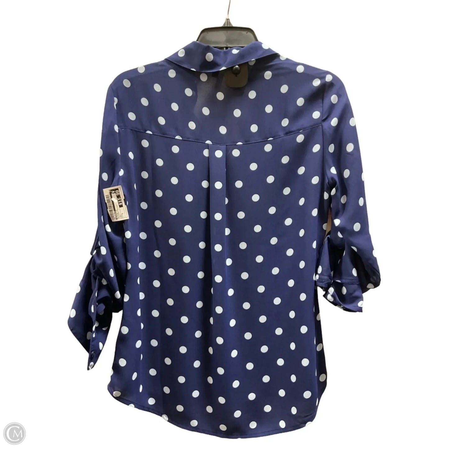 Blouse Long Sleeve By Express In Polkadot Pattern, Size: S