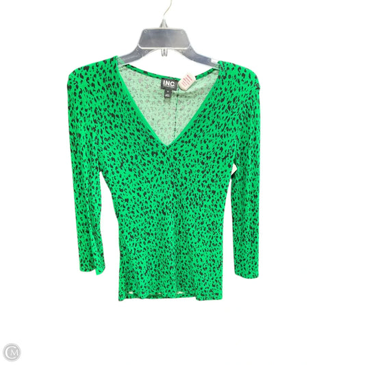 Top Long Sleeve By Inc In Green, Size: M
