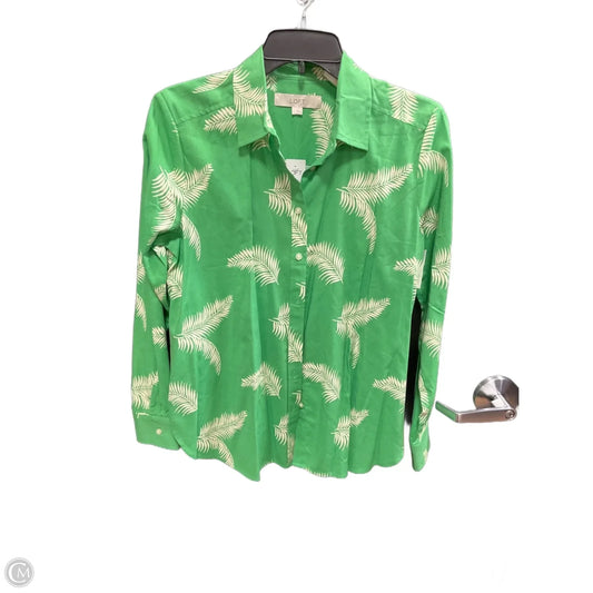 Blouse Long Sleeve By Loft In Green, Size: S