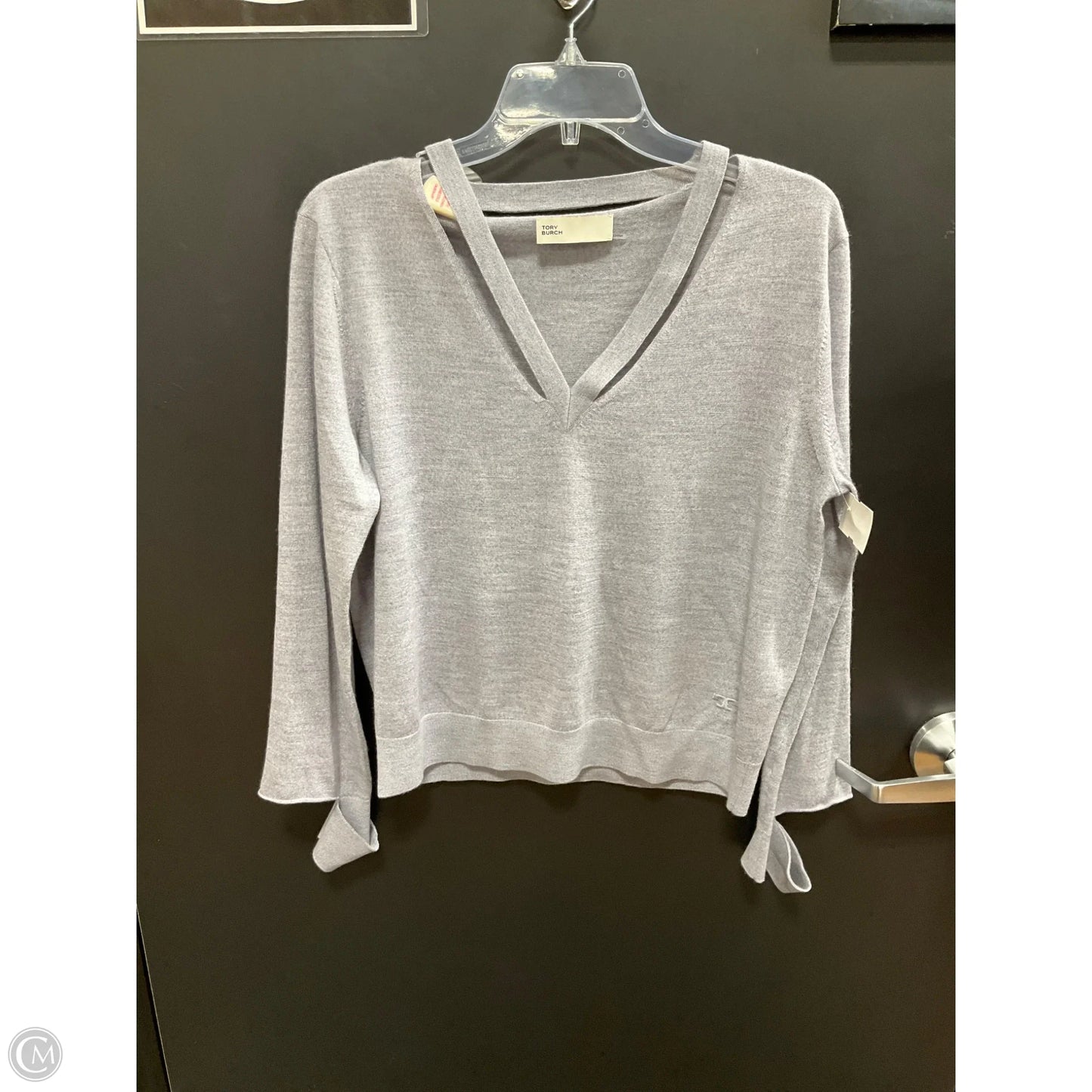 Top Long Sleeve Designer By Tory Burch In Grey, Size: M