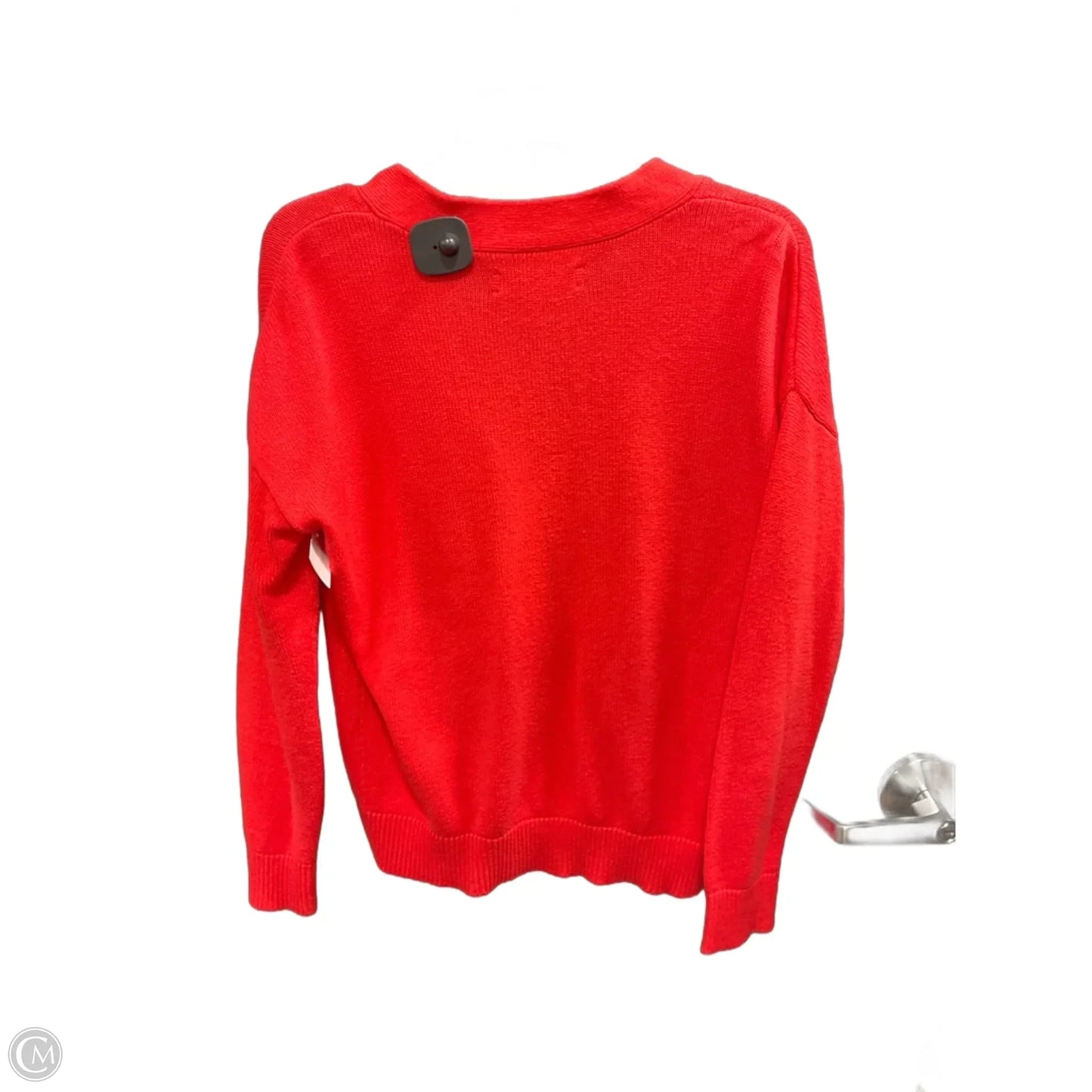 Sweater Cardigan By Loft In Orange, Size: M