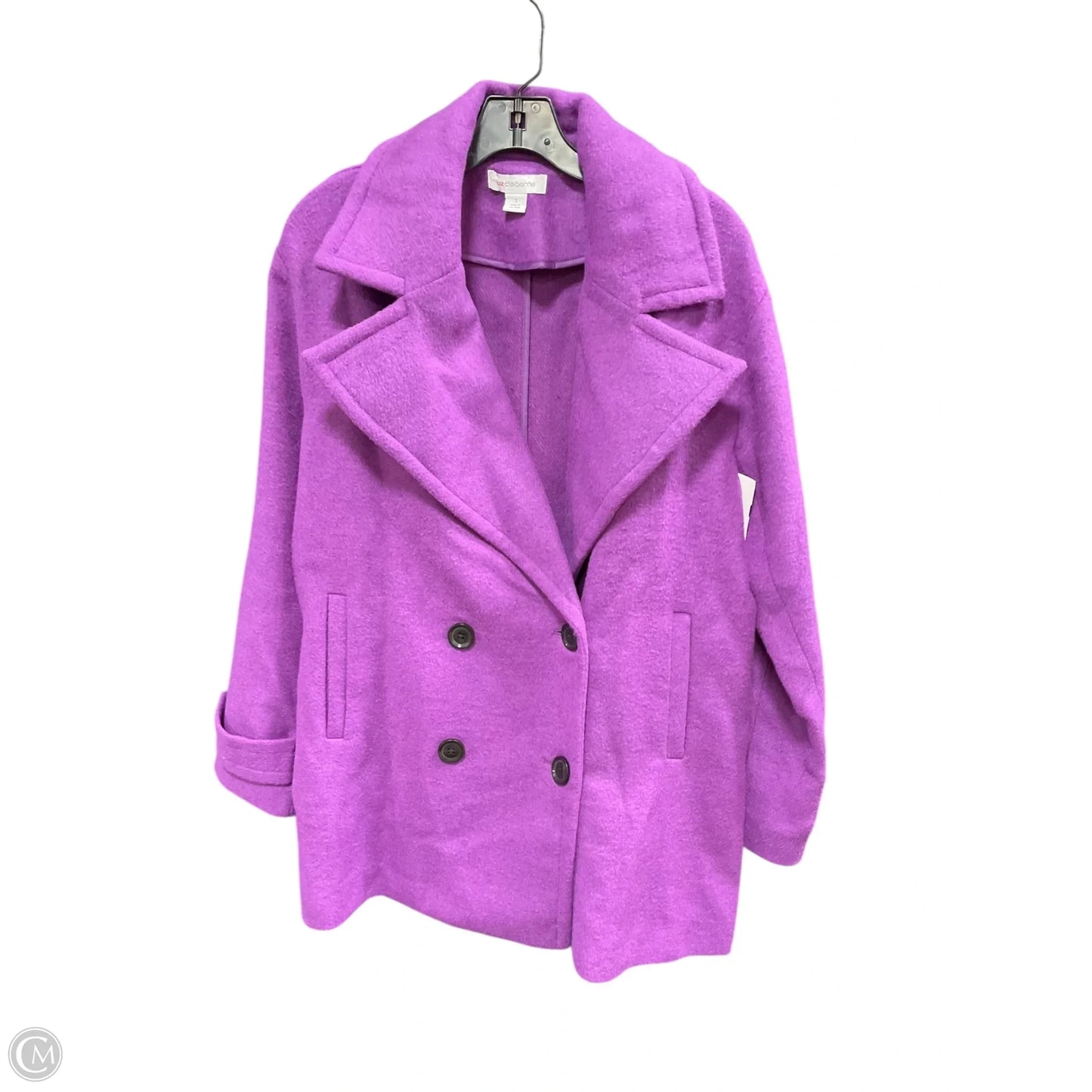 Coat Peacoat By Liz Claiborne In Purple, Size: S