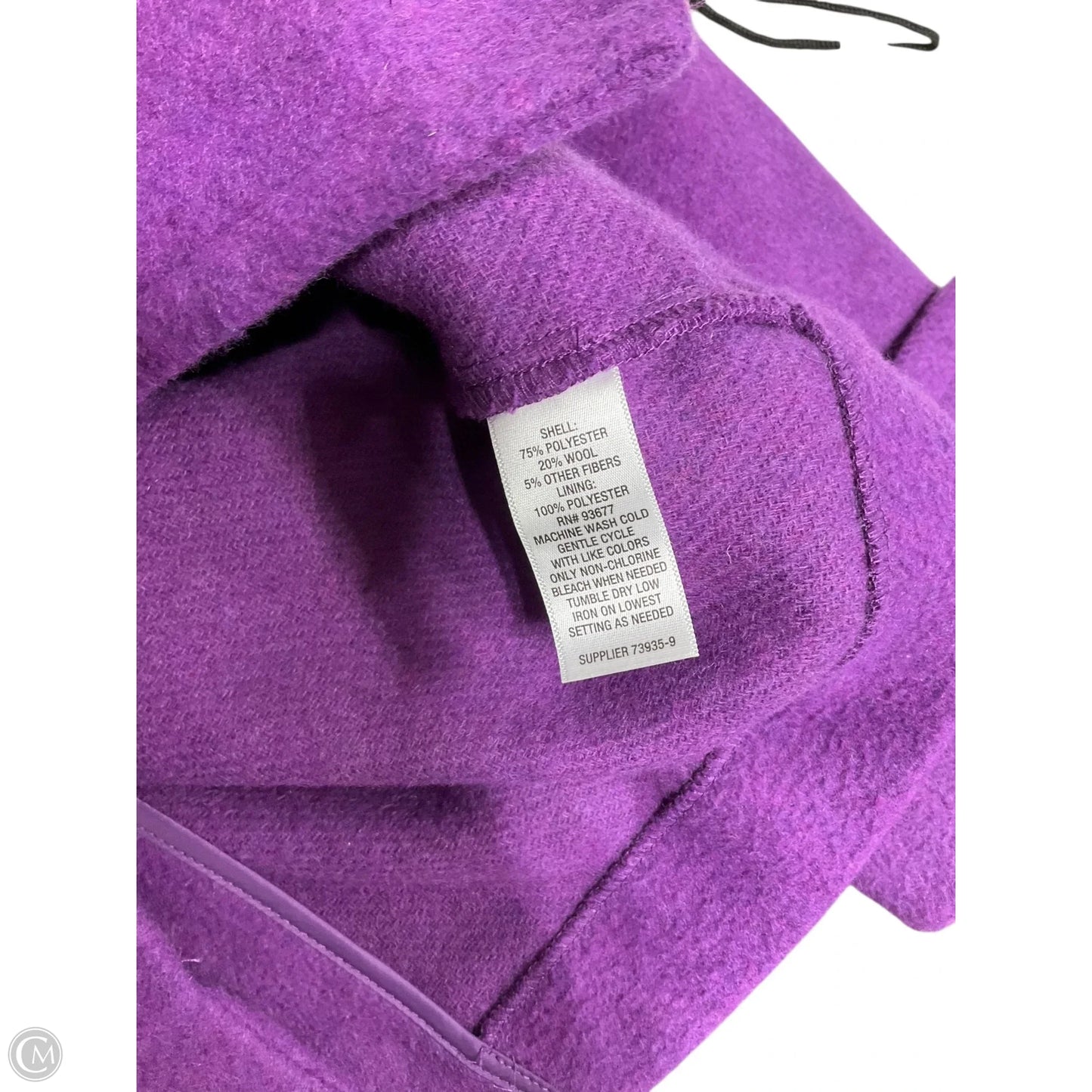 Coat Peacoat By Liz Claiborne In Purple, Size: S