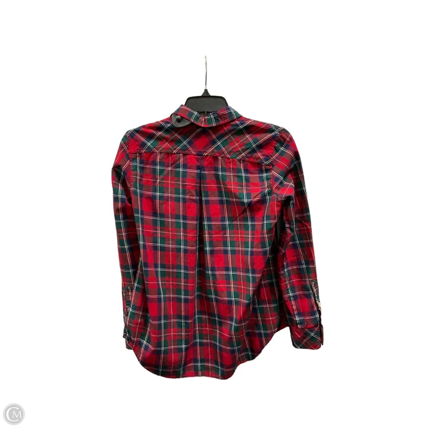 Blouse Long Sleeve By Vineyard Vines In Plaid Pattern, Size: Xs