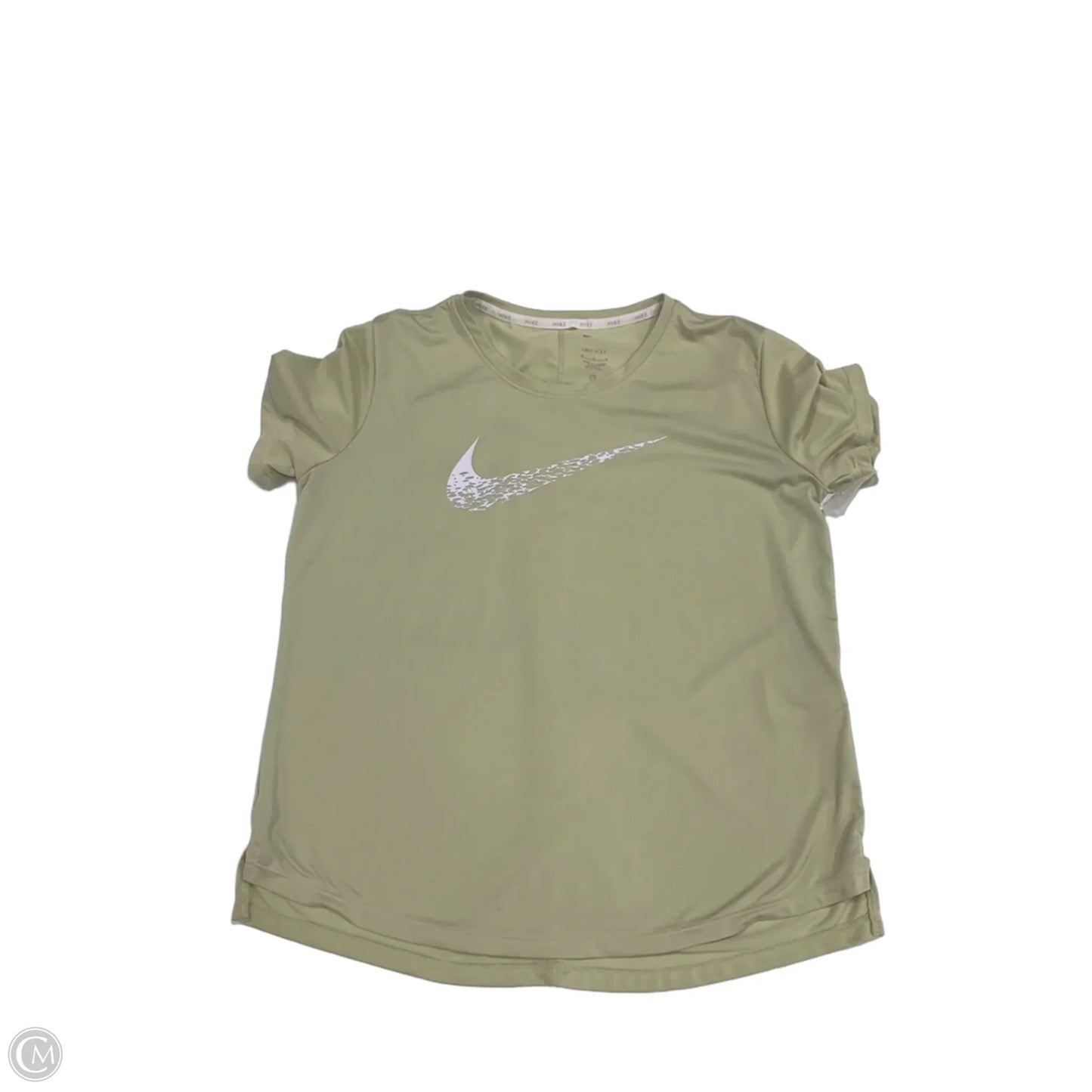 Athletic Top Short Sleeve By Nike In Green, Size: M