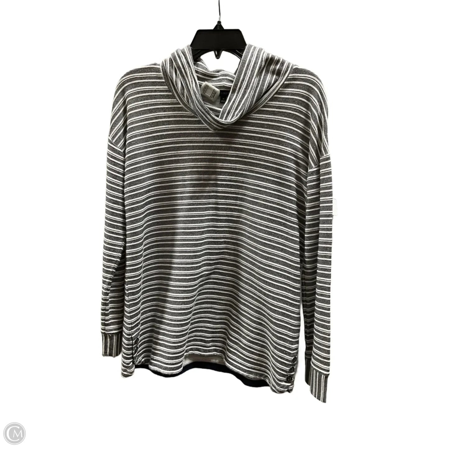 Top Long Sleeve By Talbots In Striped Pattern, Size: M