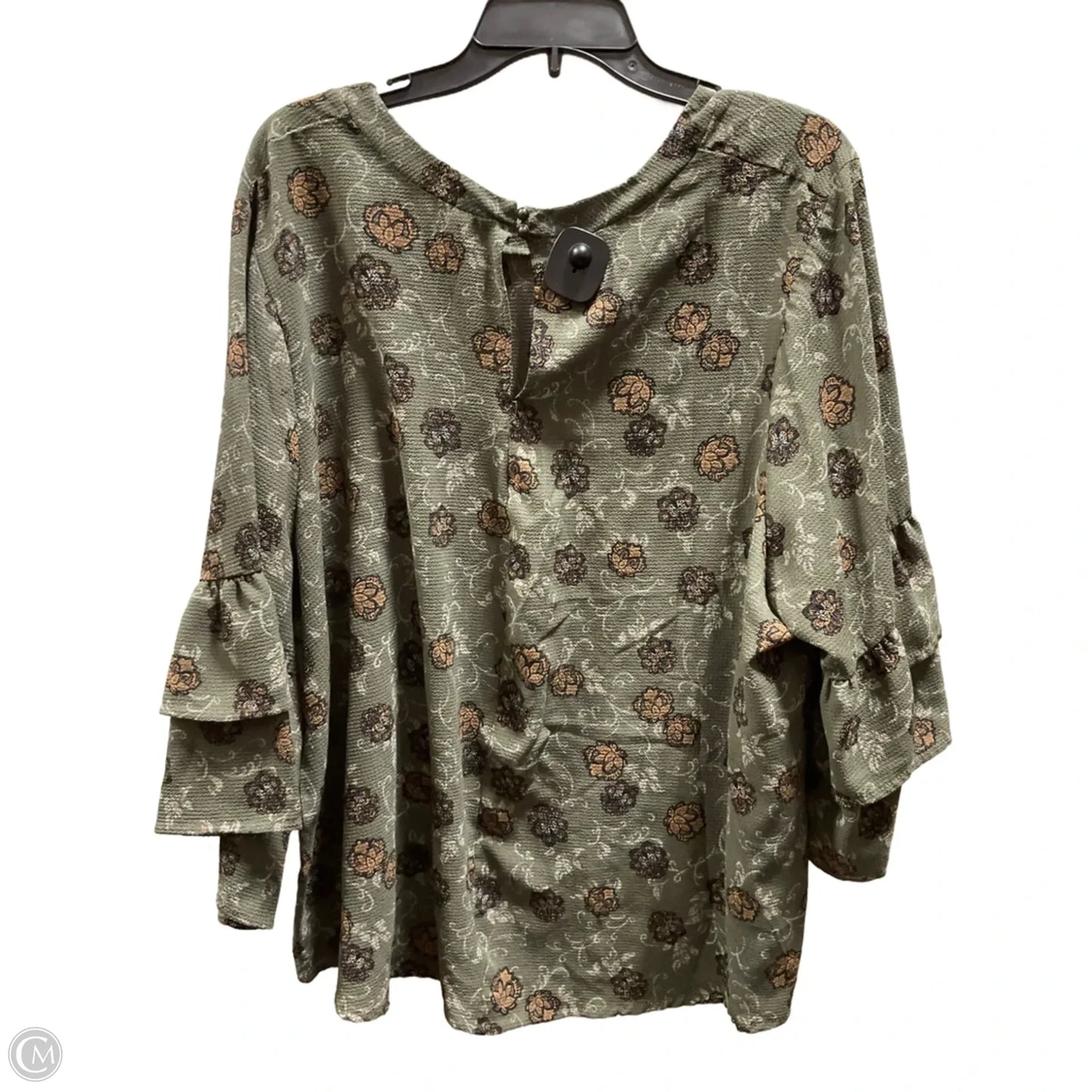 Top 3/4 Sleeve By Massini In Green, Size: 3x