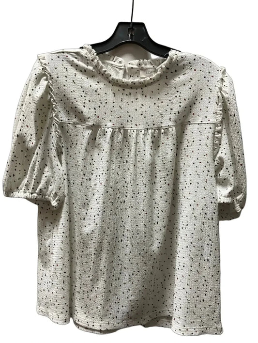 Top Short Sleeve By Loft In Polkadot Pattern