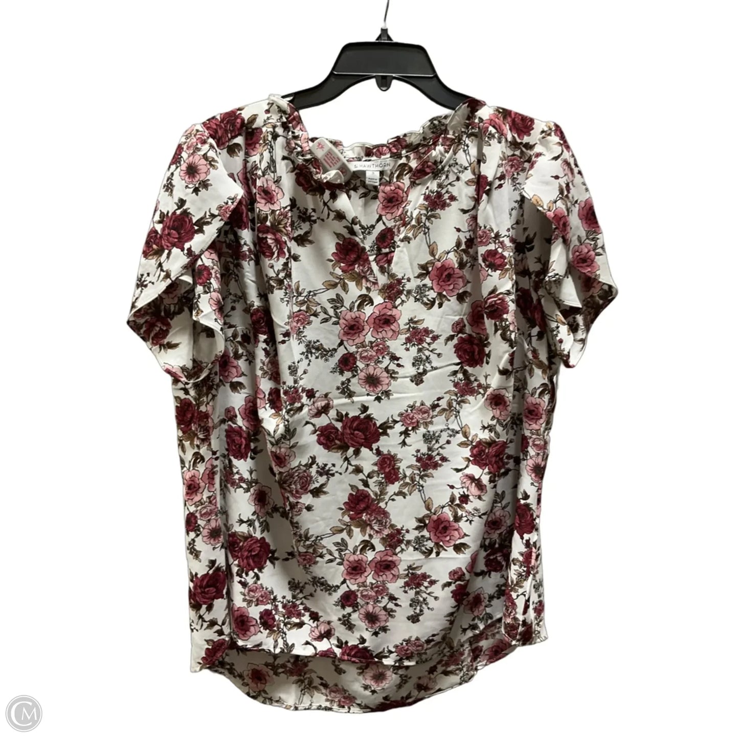 Top Short Sleeve By 41 Hawthorn In Floral Print, Size: 1x
