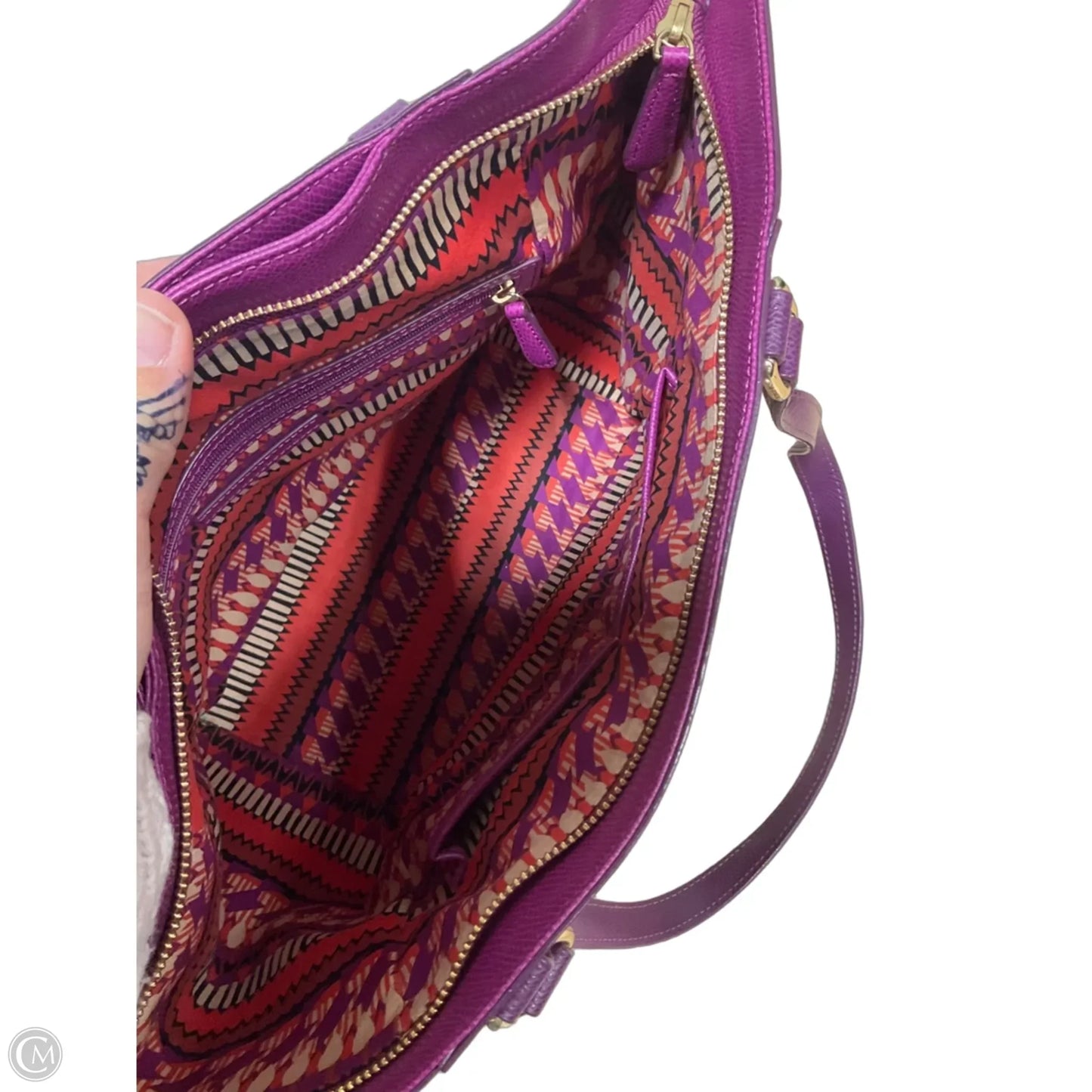 Handbag Leather By Vera Bradley, Size: Large
