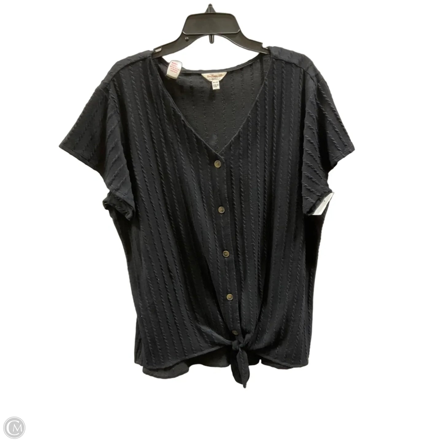 Top Short Sleeve Basic By Weatherproof In Black, Size: Xxl