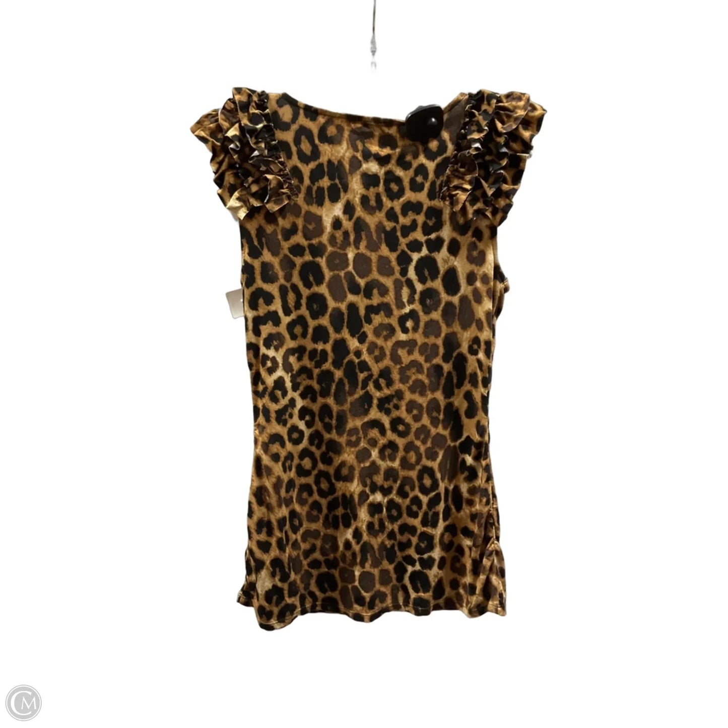 Top Short Sleeve By Express In Animal Print, Size: S