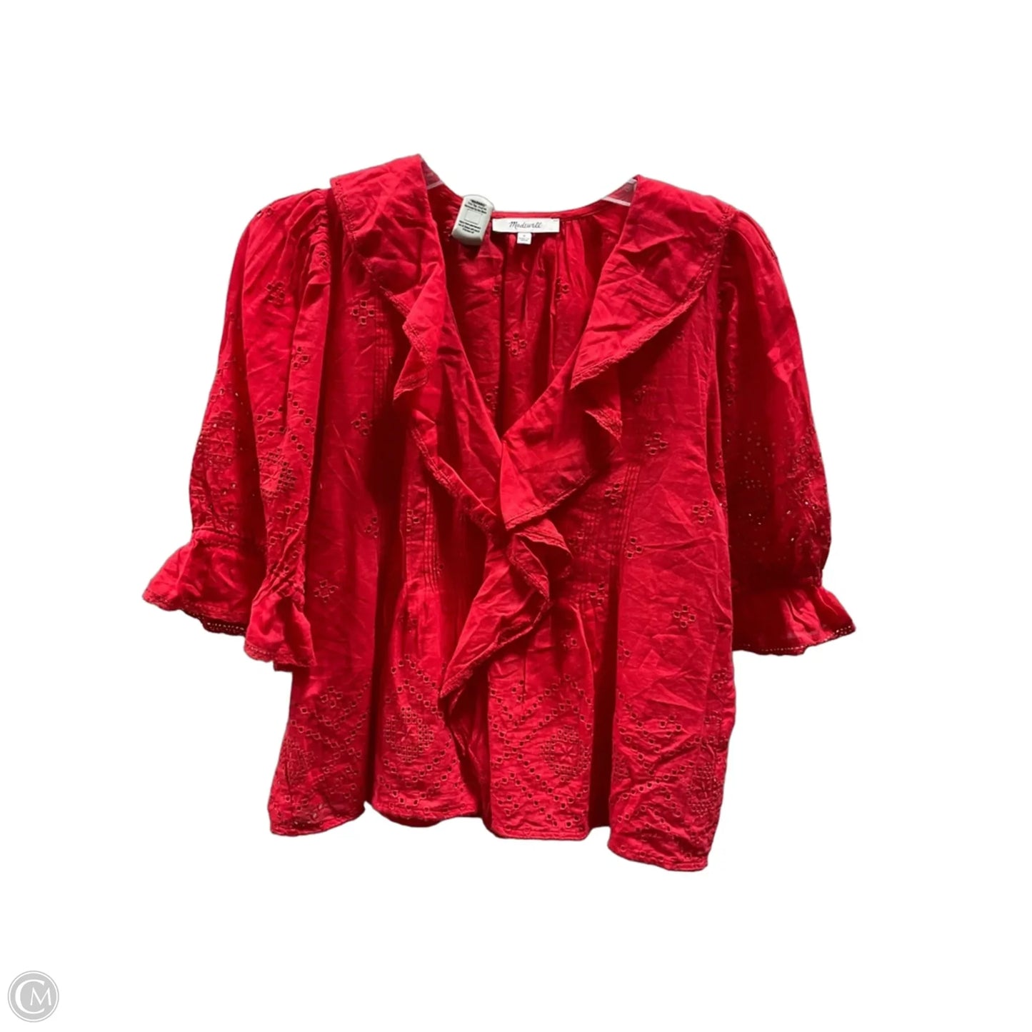 Top Short Sleeve By Madewell In Red, Size: M