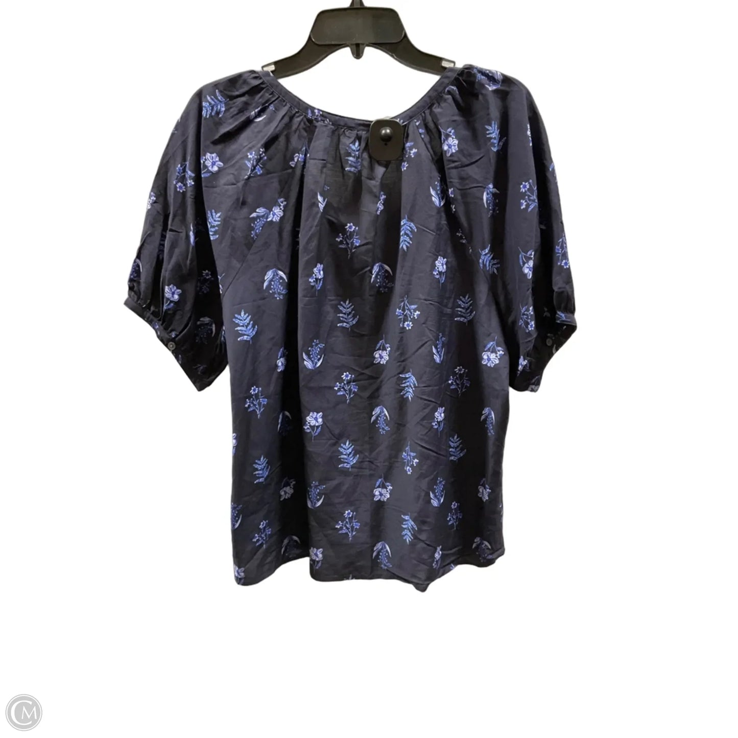 Top Short Sleeve By Ann Taylor In Navy, Size: M