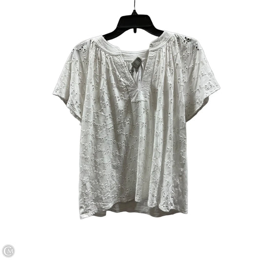 Top Short Sleeve By Loft In White, Size: M