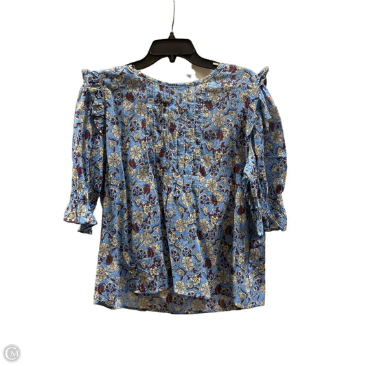 Top Short Sleeve By Loft In Blue, Size: M