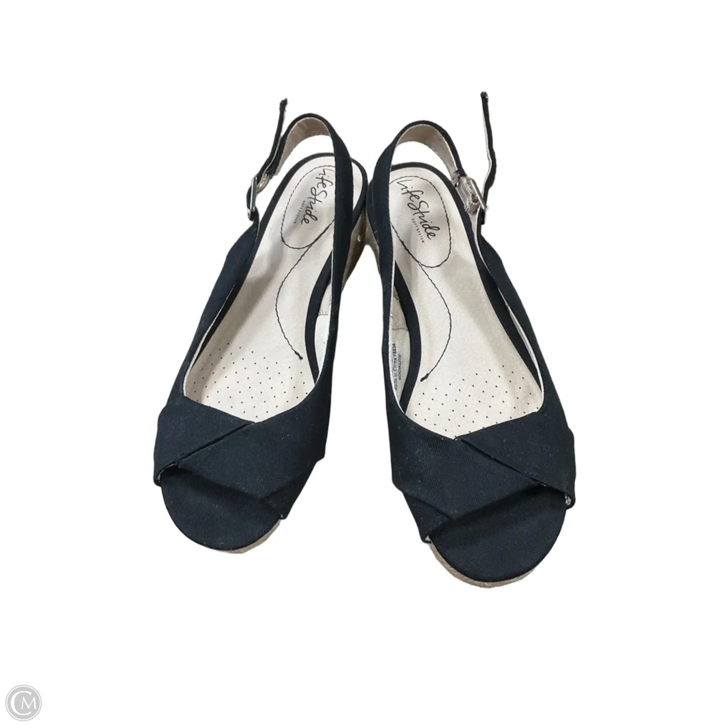 Sandals Heels Platform By Life Stride In Black, Size: 9