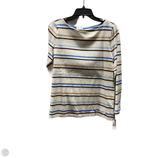 Top 3/4 Sleeve By Talbots In Striped Pattern, Size: M
